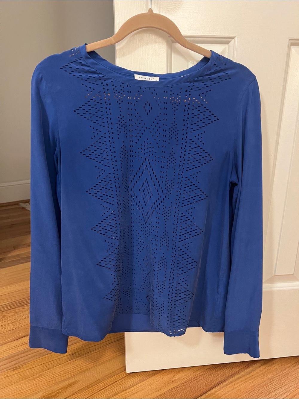 Equipment Royal Blue Long-Sleeve Laser-Cut Tee